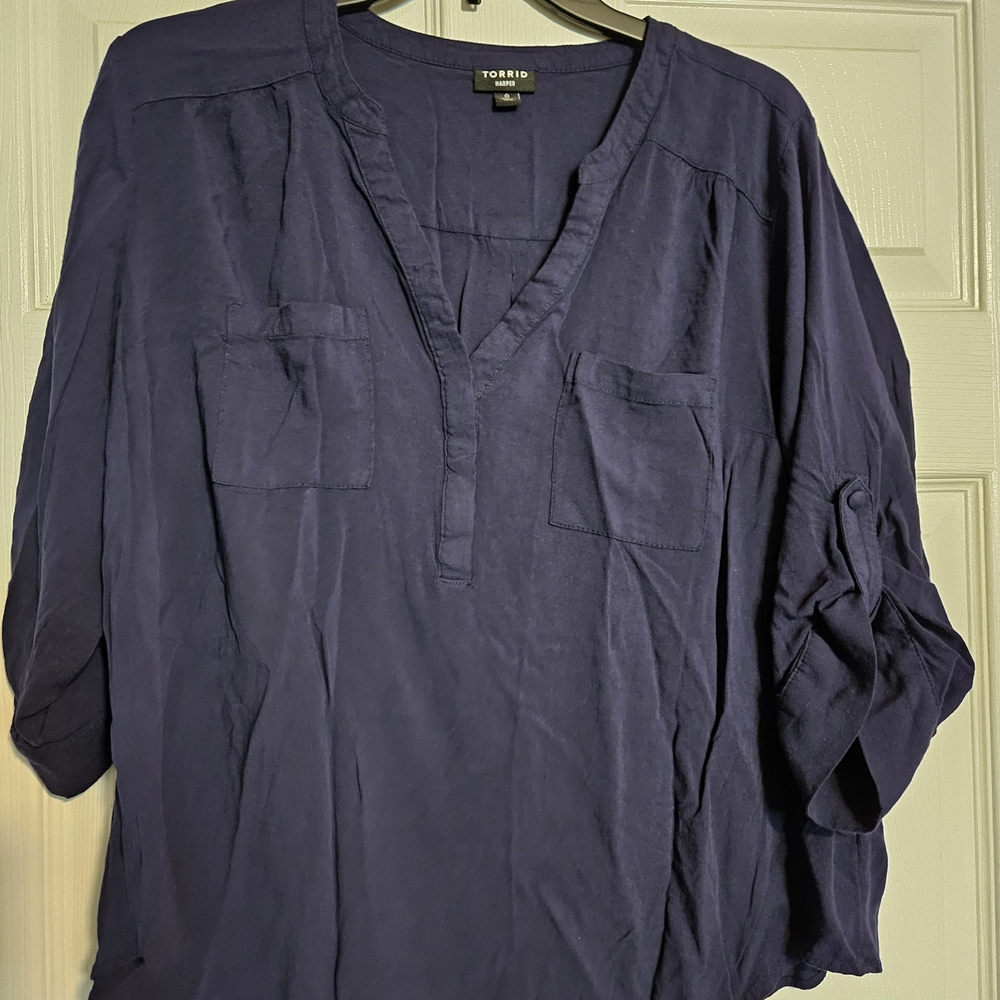 Torrid Navy Blouse